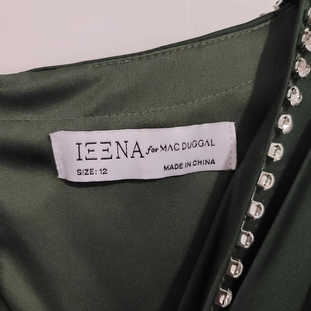 Mac Duggal Green Rhinestone Trim Gown - Picture 5 of 11